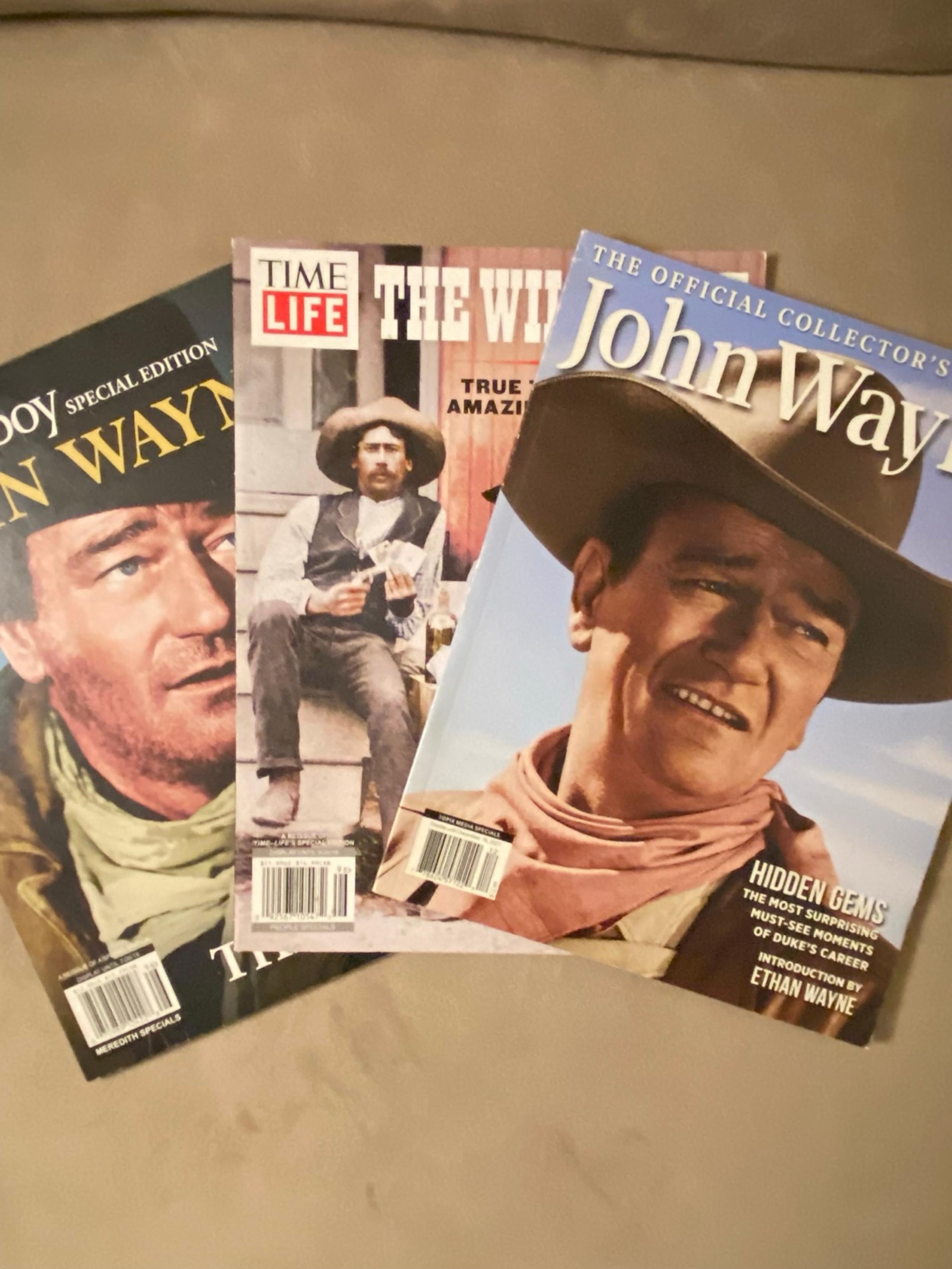 2 John Wayne magazines & Time Life "The Wild West" Magazine.