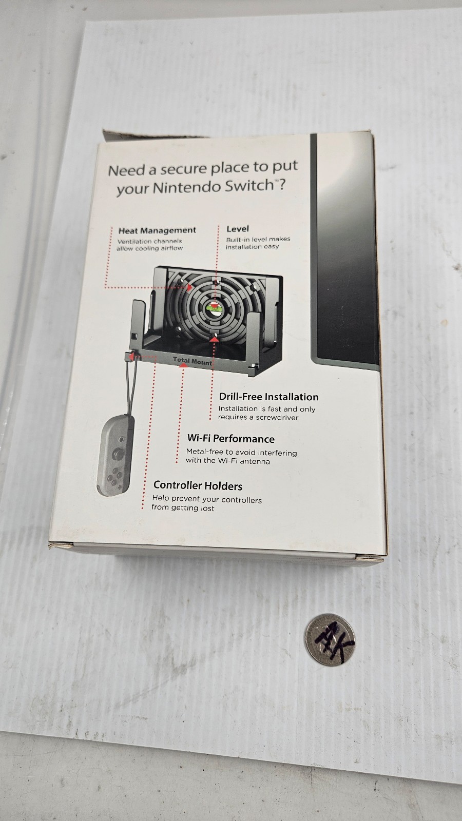 Nintendo Switch Dock Wall Mount Holder Stand Display Organizer Heat Ventilation
