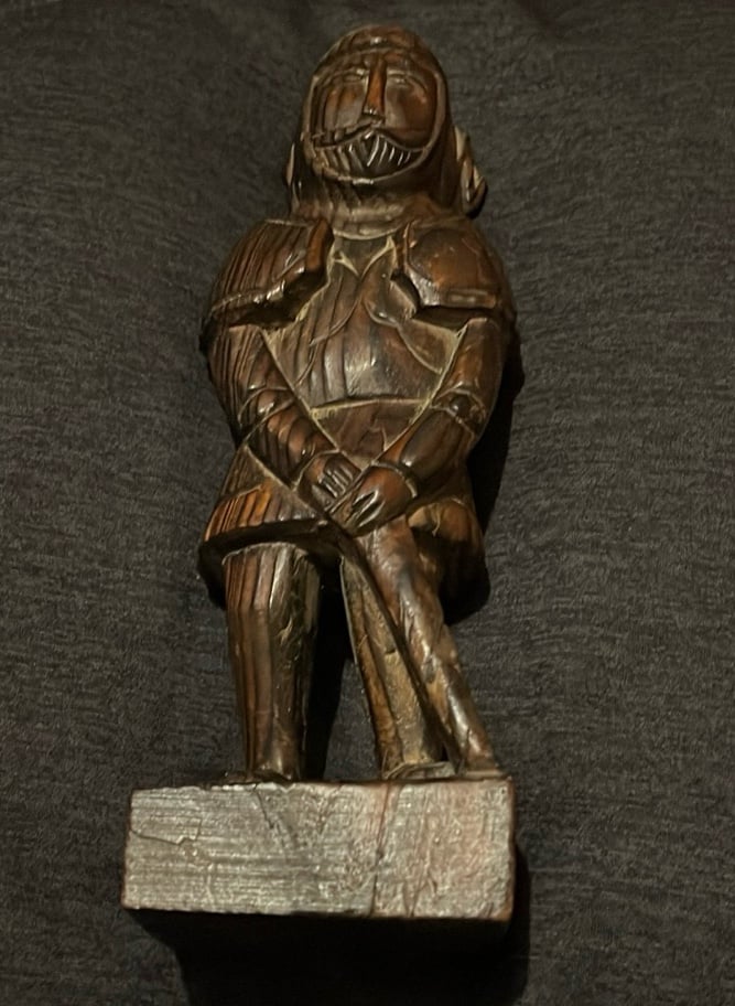Handcrafted Brown Warrior Sculpture