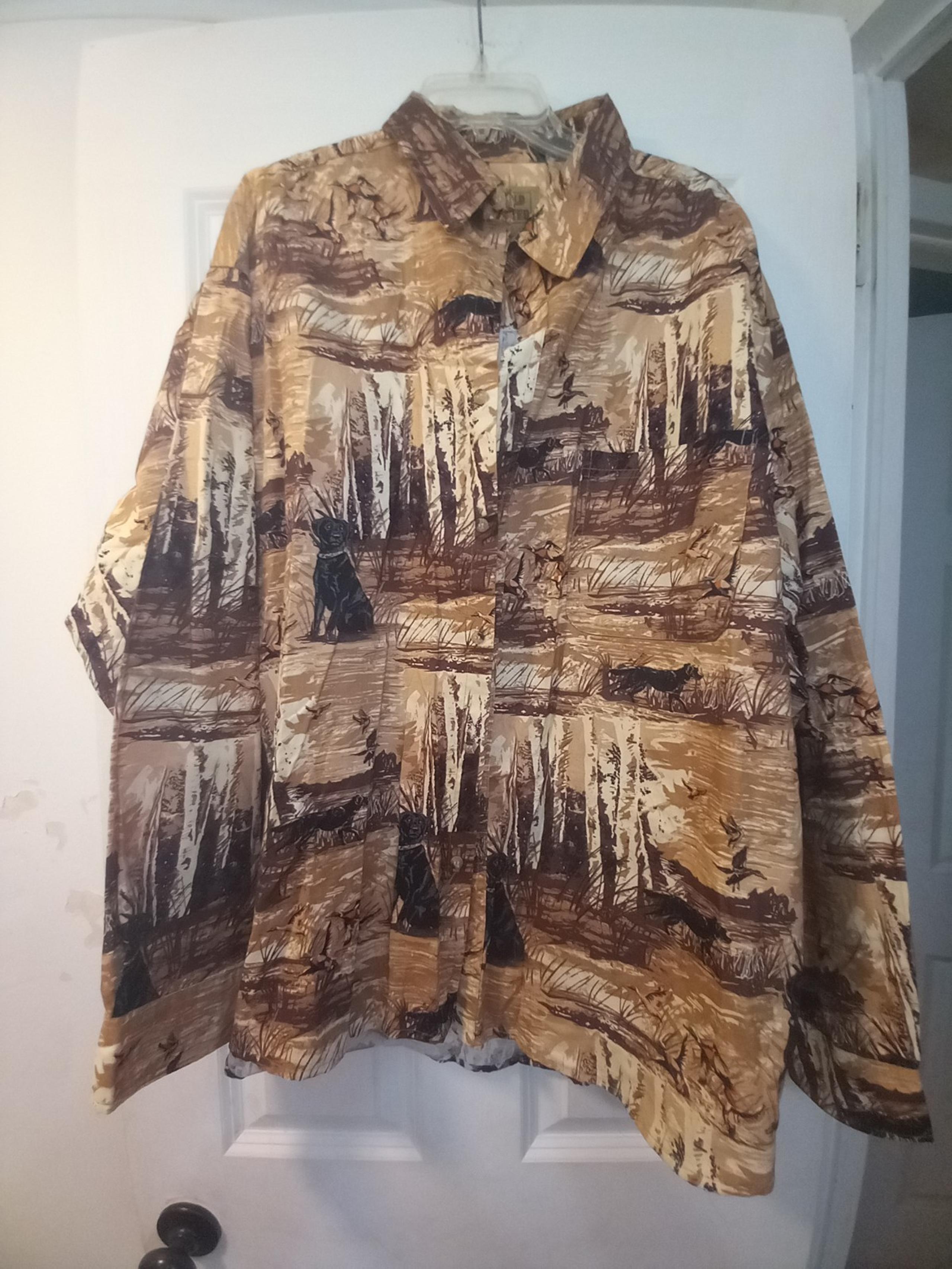 Field Tested Mens Shirt Duck Hunting Birds Dogs Button Down Vintage 90s 2xXL