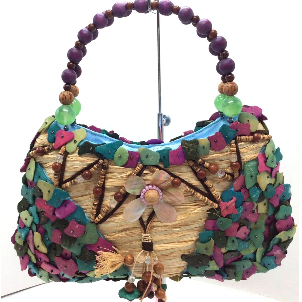 Mido Collection Seashell Floral Handbag