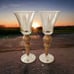 Bombay Wine Glass Goblet Champagne Gold Amber Poland NEW Large Baroque Rococo.