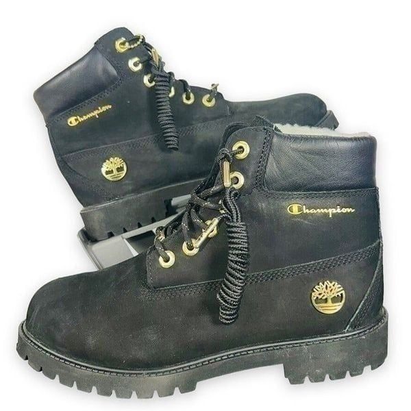 Timberland x Champion 6 in Waterproof Nubuck Suede Boots A1UD4 Youth 7 Women's 9