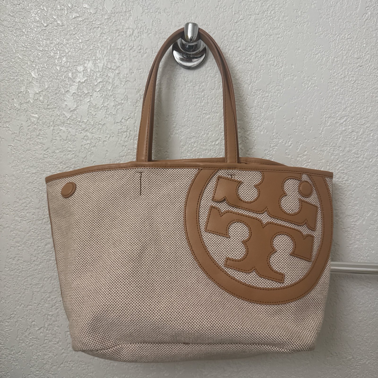Small Size Tory Burch Lonnie Canvas Tote