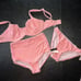 Victoria's Secret 36DDD BIKINI M high-waist bottom Lot Coral Orange terry WICKED