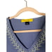 St. John Women’s Lilac V-neck Embellished 3/4 Sleeve Jersey Tee Shirt Blouse Med