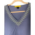 St. John Women’s Lilac V-neck Embellished 3/4 Sleeve Jersey Tee Shirt Blouse Med
