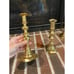 pair of vintage gold brass candlestick holders 8.25 and 9 inch tall (set of 2) n