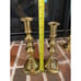 pair of vintage gold brass candlestick holders 8.25 and 9 inch tall (set of 2) n