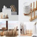 Bamboo Wooden Plate Racks Dish Stand Holder Kitchen Storage Cabinet 4 Pack