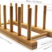 Bamboo Wooden Plate Racks Dish Stand Holder Kitchen Storage Cabinet 4 Pack