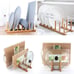 Bamboo Wooden Plate Racks Dish Stand Holder Kitchen Storage Cabinet 4 Pack