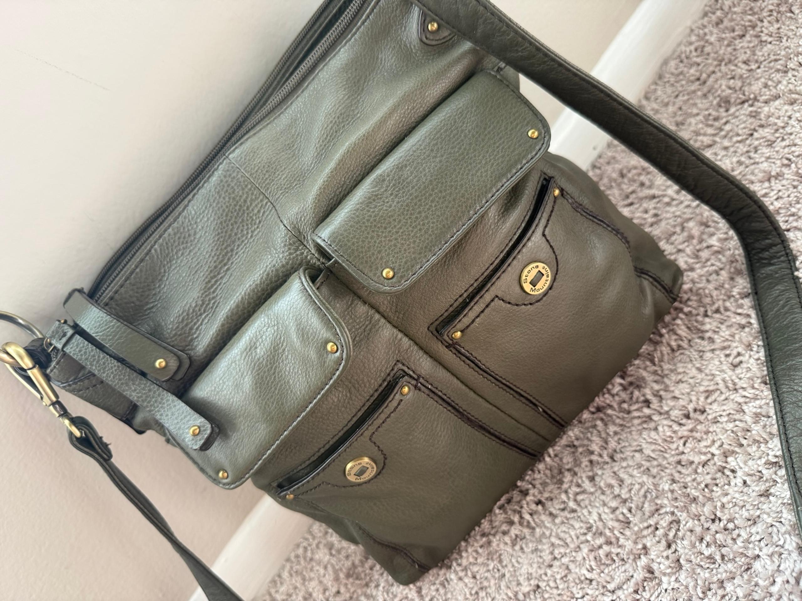Stone Mountain Leather Olive Green Crossbody Bag