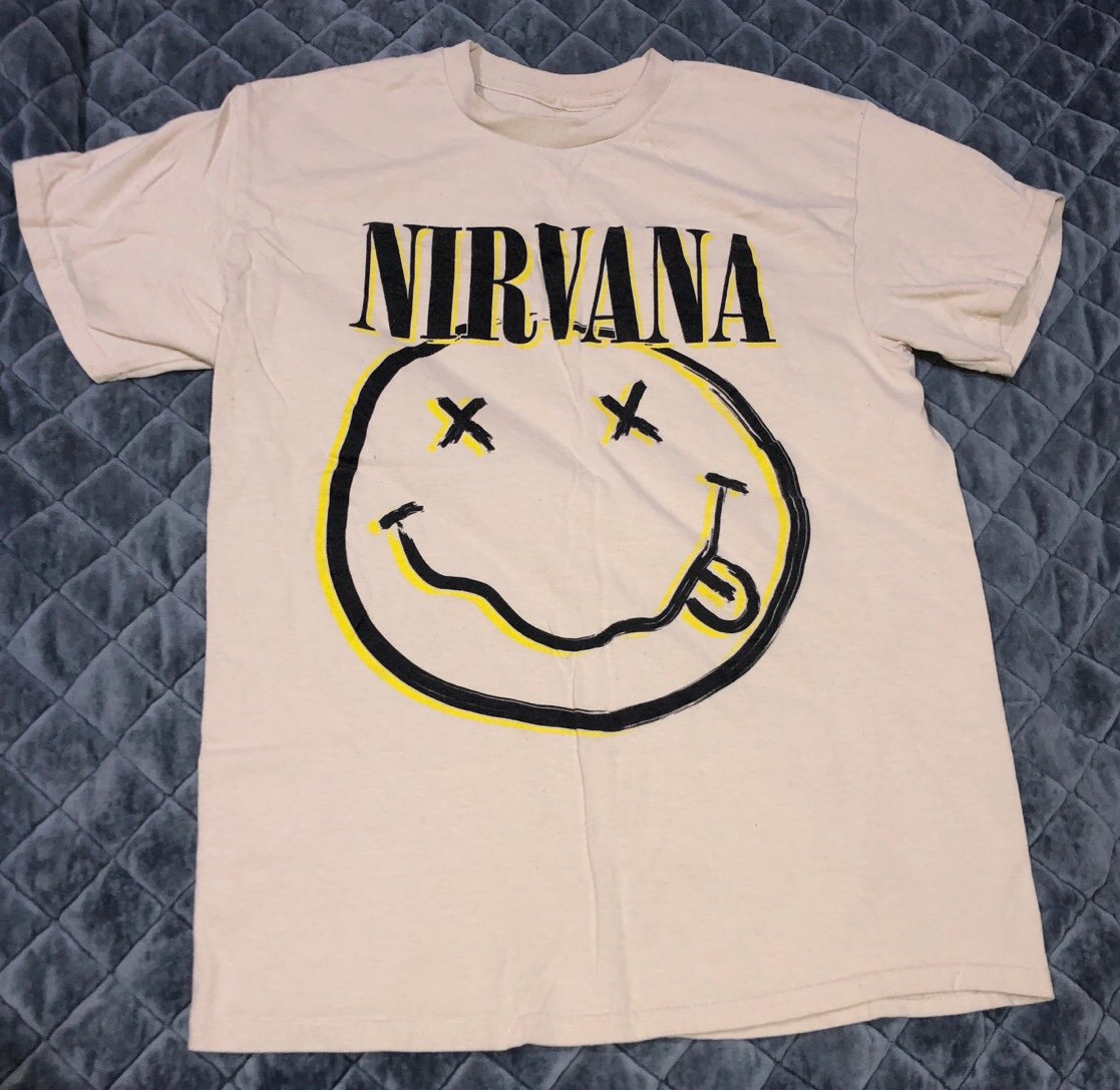 Nirvana Yellow Smiley Green T Shirt Eyesore Merch New Releases