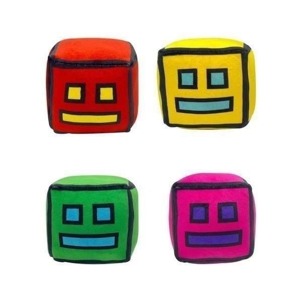 4 Pcs Geometry Games Sprint Plush Toys-Plush Animals Plush Cube Volume Wood Plu