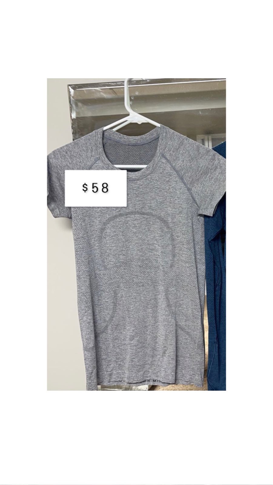 Lululemon Slate/White Swiftly Tech Crew Short Sleeve Shirt