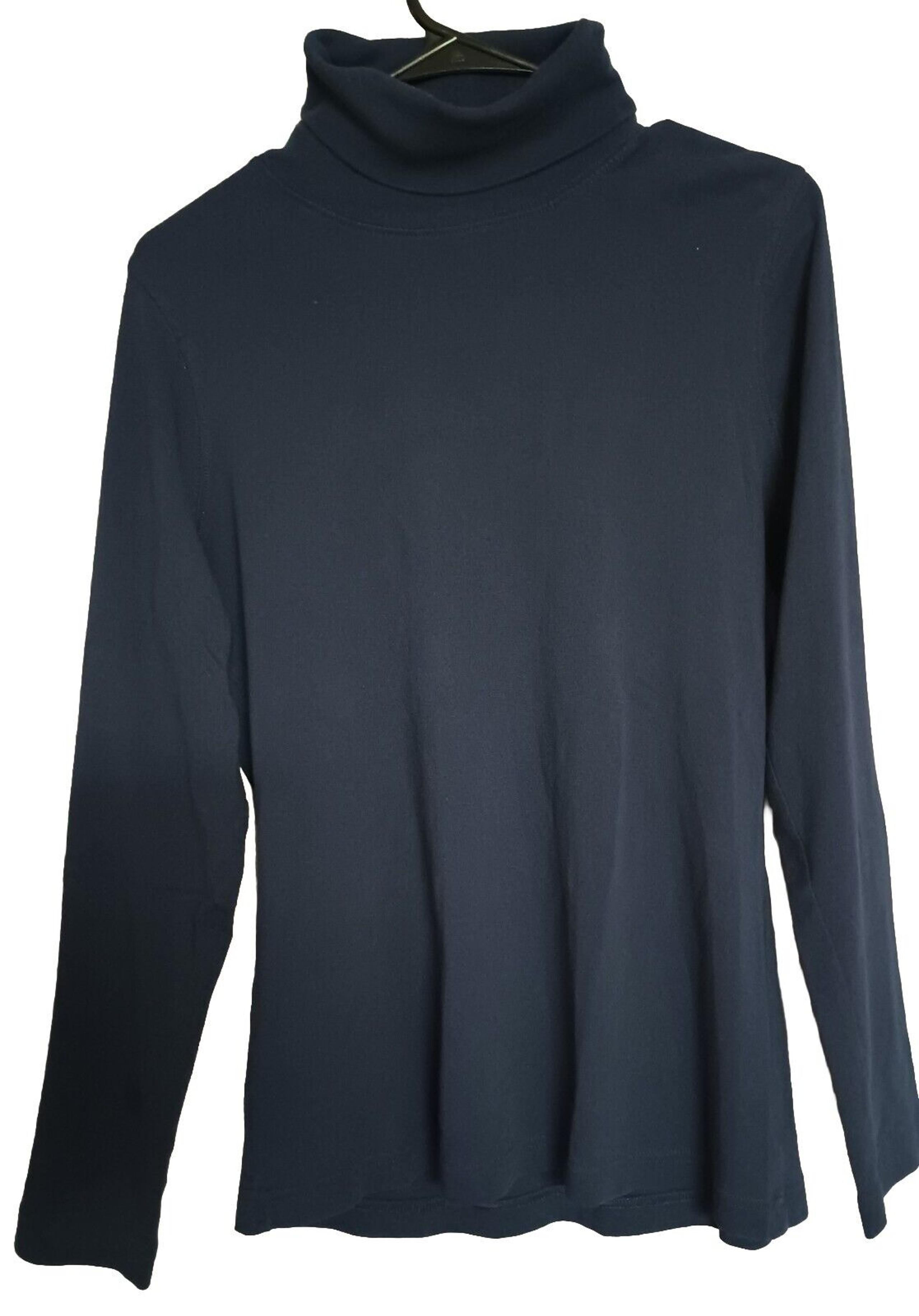 Duluth Trading Company Turtleneck Women's Size Large Blue Long Sleeve Long Tail