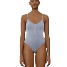 Onia Lola One-Piece Women's Scoopneck Navy & White Stripe Swimsuit Size: XS