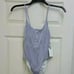 Onia Lola One-Piece Women's Scoopneck Navy & White Stripe Swimsuit Size: XS