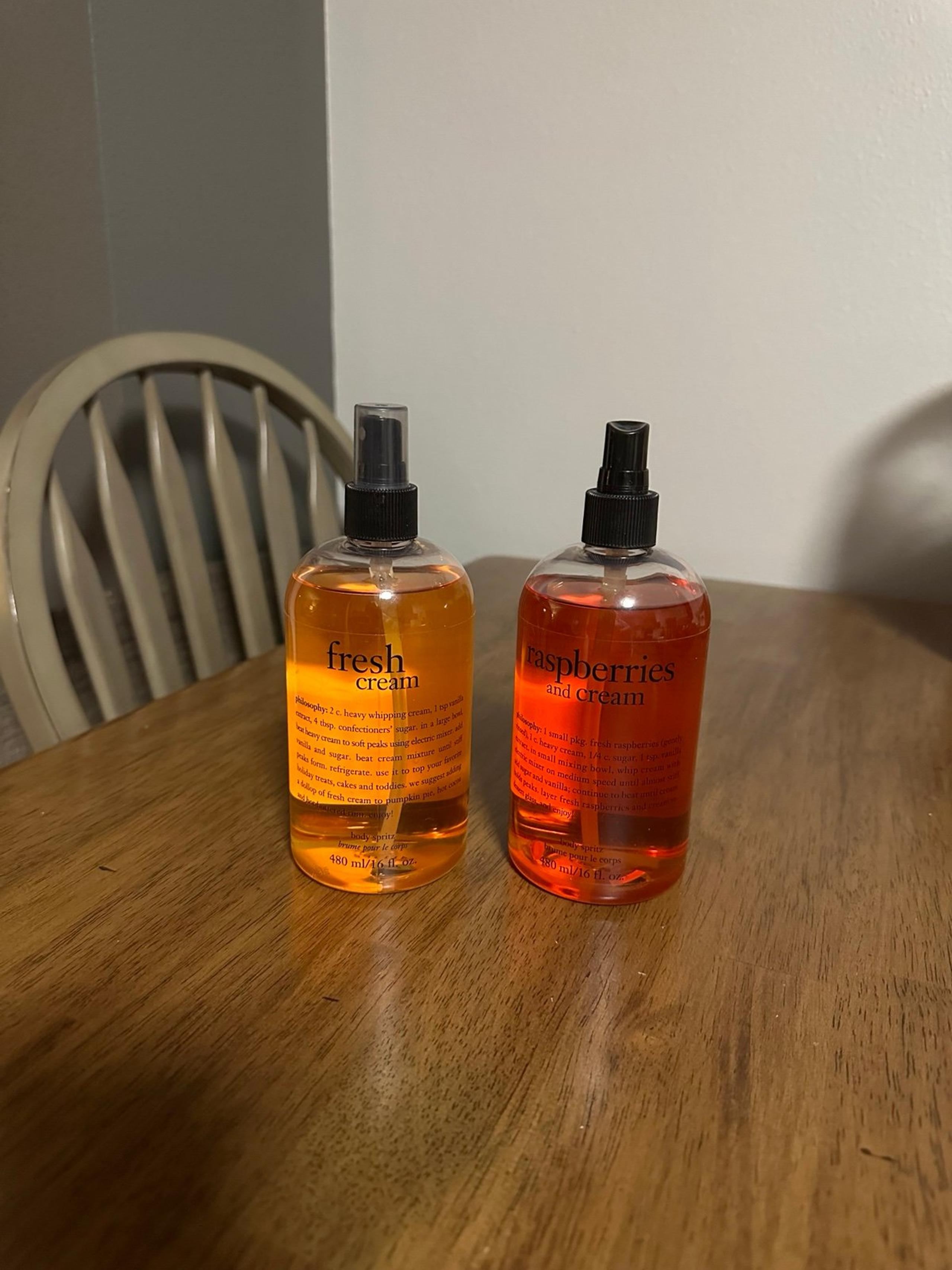 Philosophy Raspberries Cream and Fresh Cream Body Spritz’s 16 fl oz