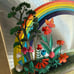 Vtg psychedelic rainbow mushroom wall art