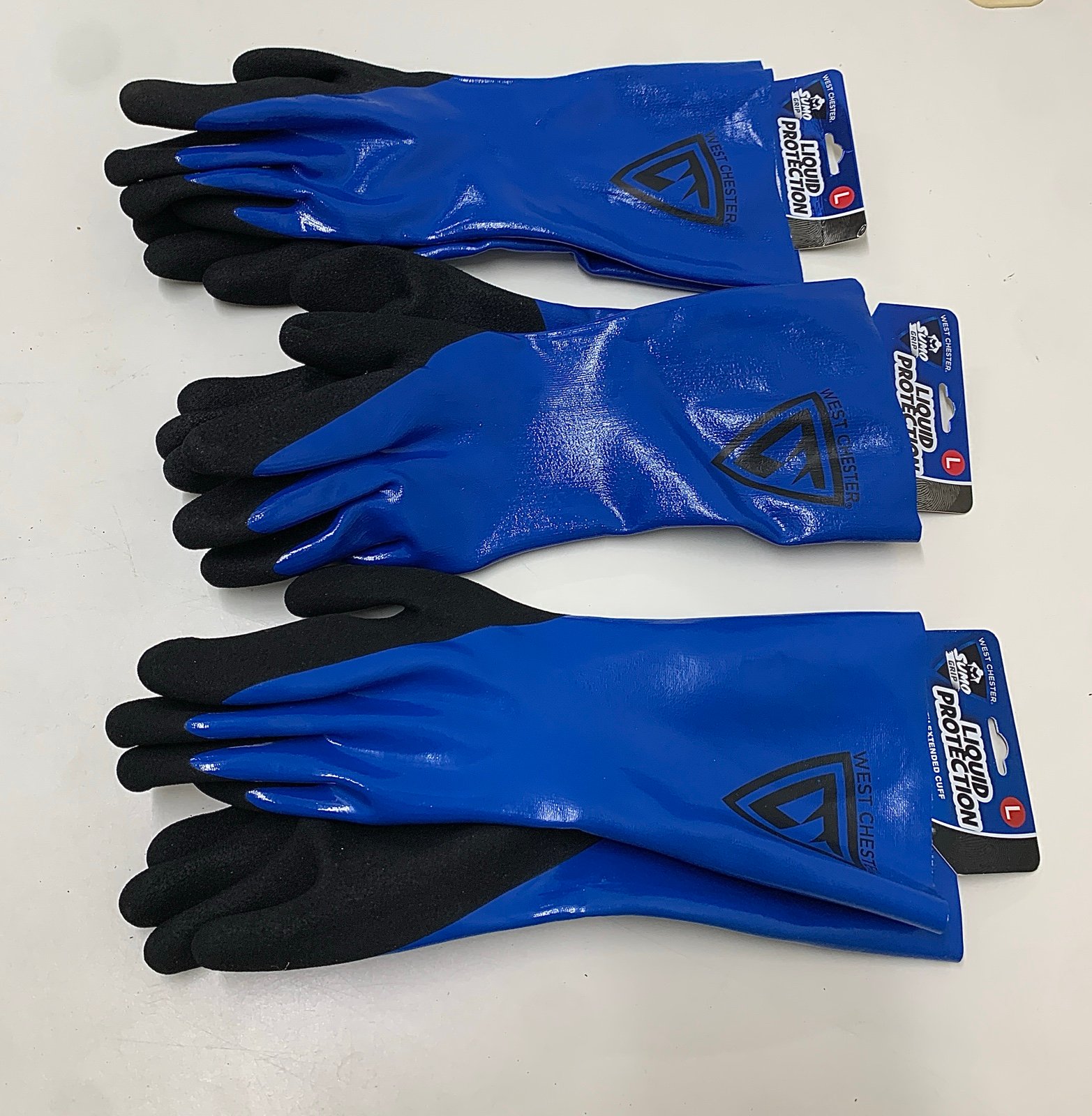 (3 Pairs) Size Large West Chester Sumo Grip Liquid Protection Gloves NWT