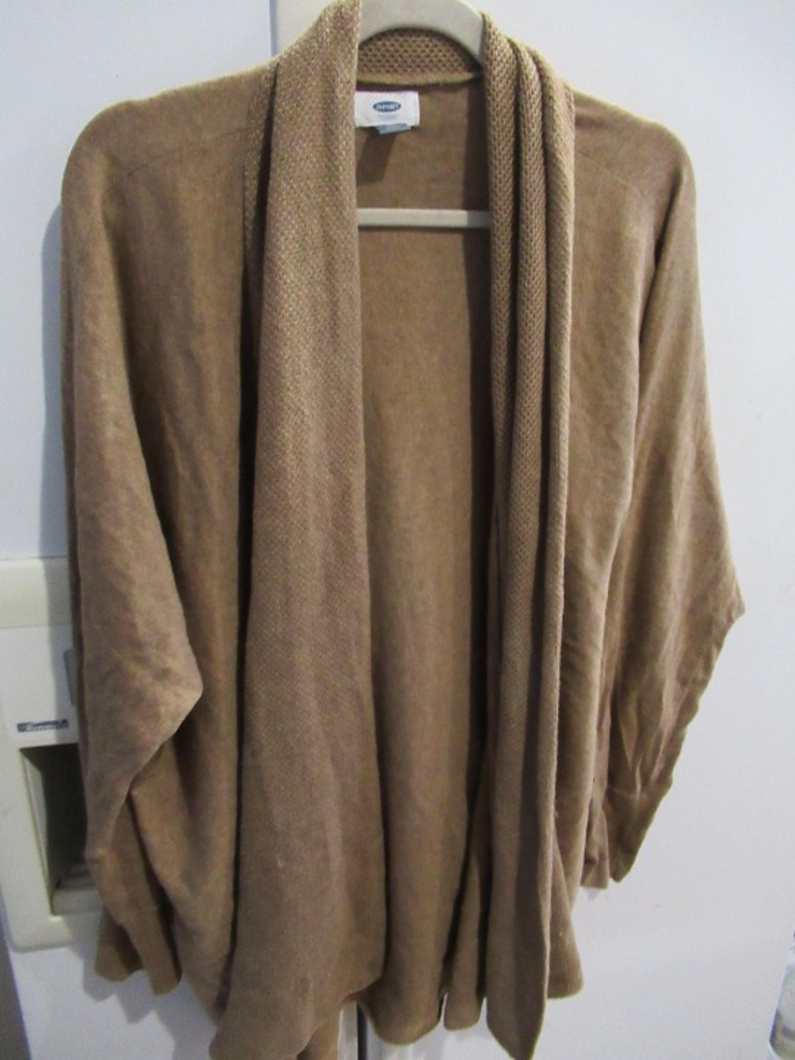 Old Navy Cardigan Sweater Tan Brown Long Sleeve Knit Open Front Womens xxl
