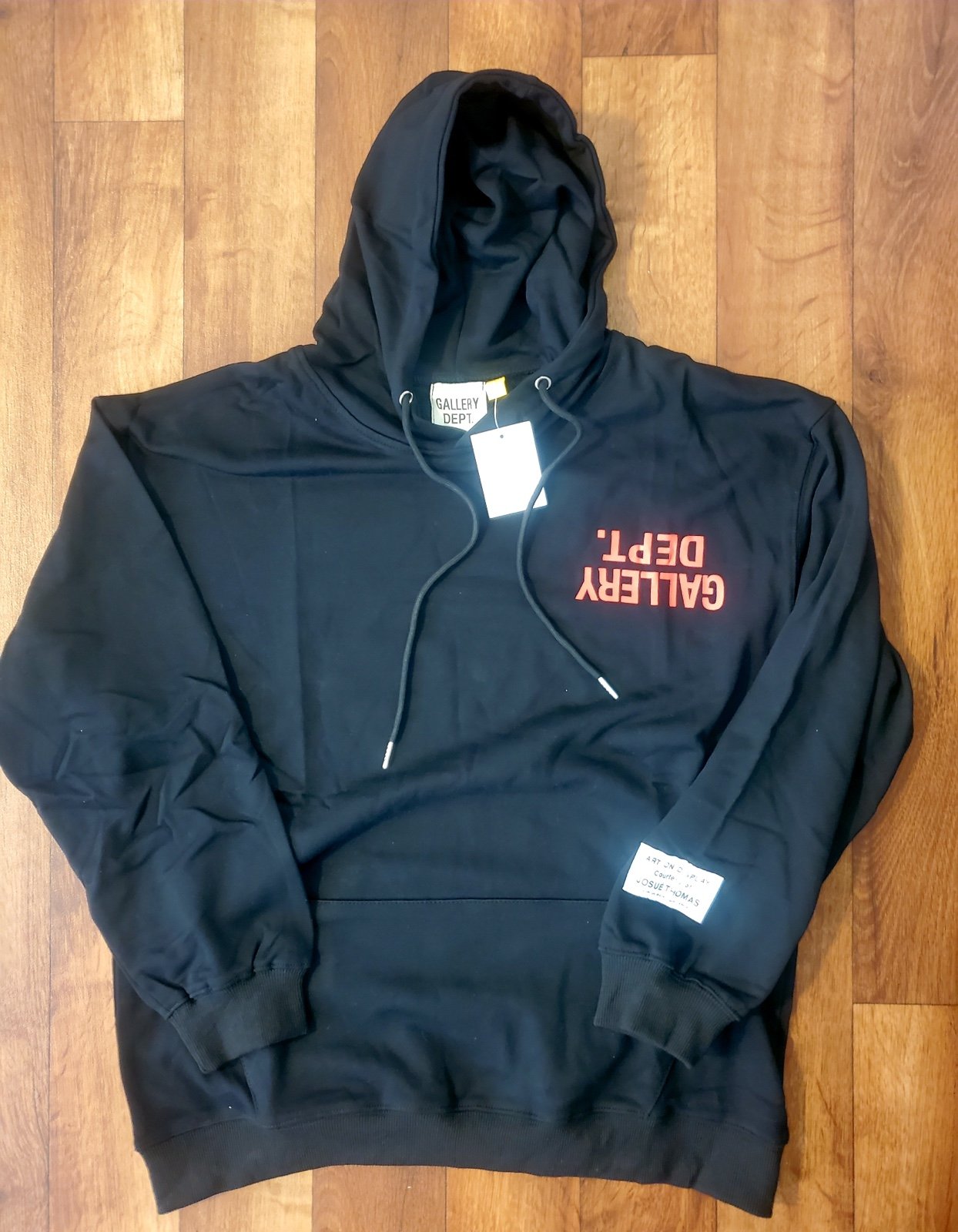 Gallery Dept Men’s Pullover Hooded Sweatshirt Black/Red Size XL