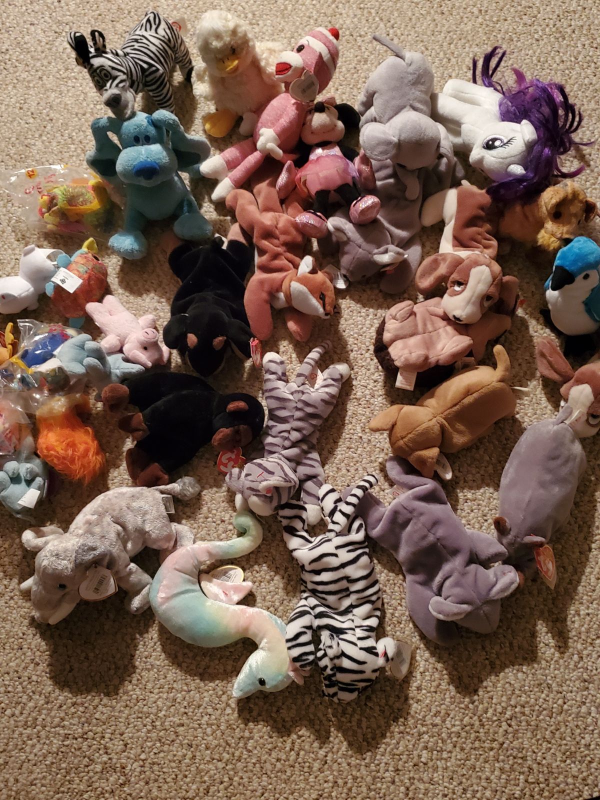 large lot beanie babies