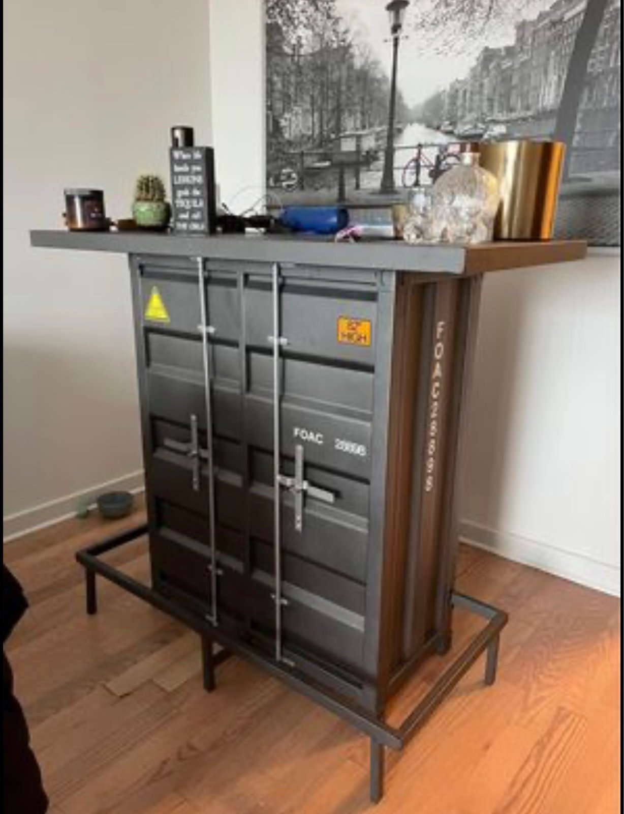 Bar cabinet cart