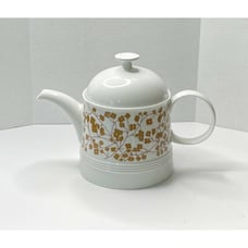 Melitta Friesland Jeverland Wiesmoor Tea Pot German Germany Brown Flower Vintage