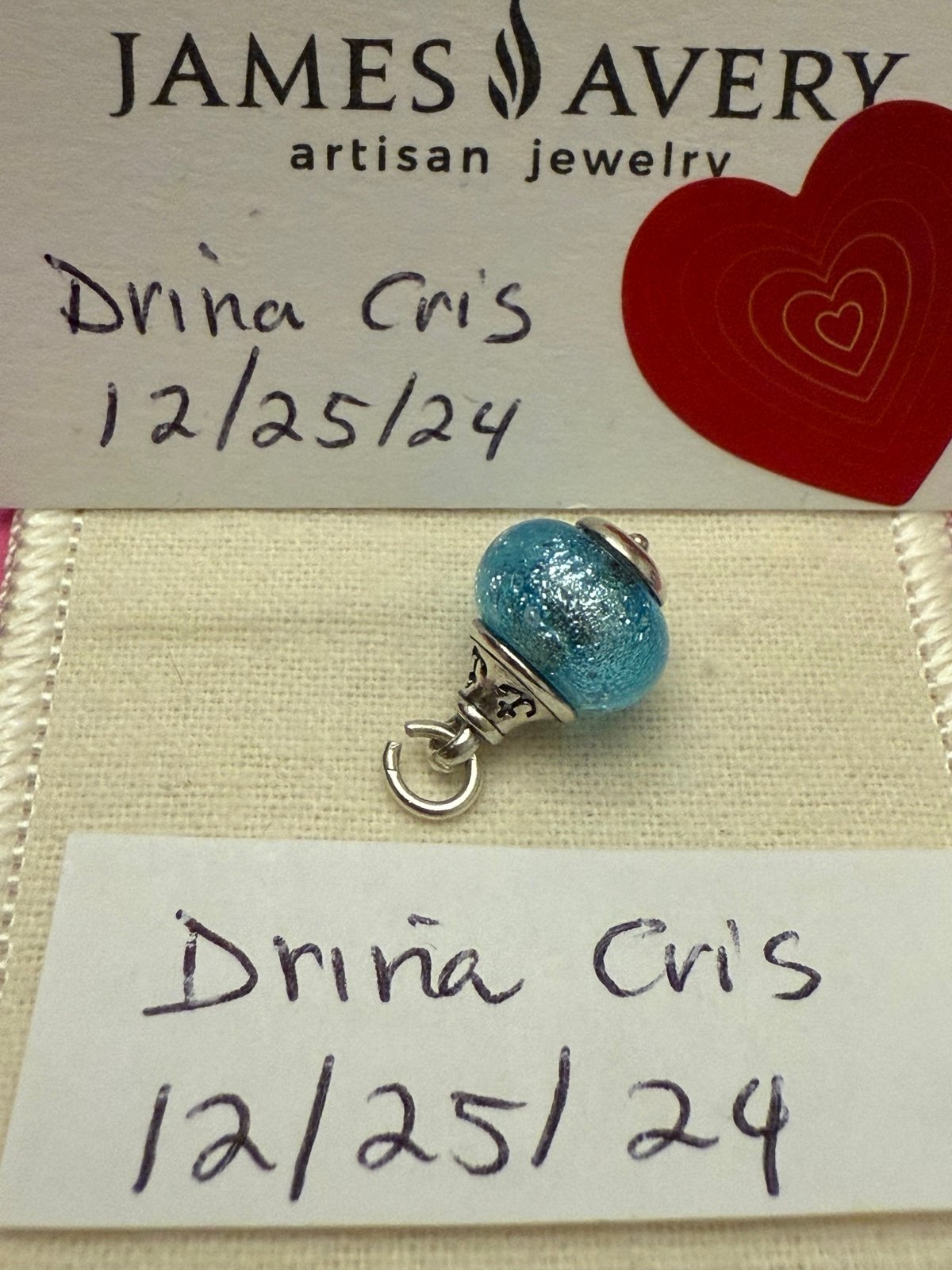 James avery glass charm like new
