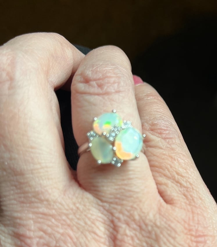 Fire Opal Ring Oval Cut (unheated) Size 7