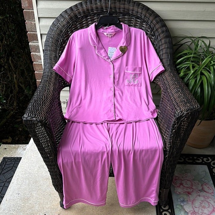 NWT JUICY COUTURE Pink Rhinestone PJ SET