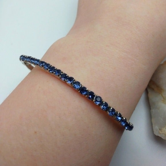 Blue midnight crystal bracelet stretch