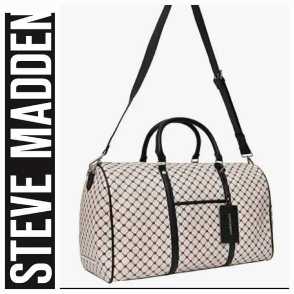 Steve Madden BSpeedy Duffel Bag- Black/White