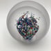 Glass paperweight with Millifiore Glass Vase floating inside - multi color