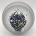 Glass paperweight with Millifiore Glass Vase floating inside - multi color