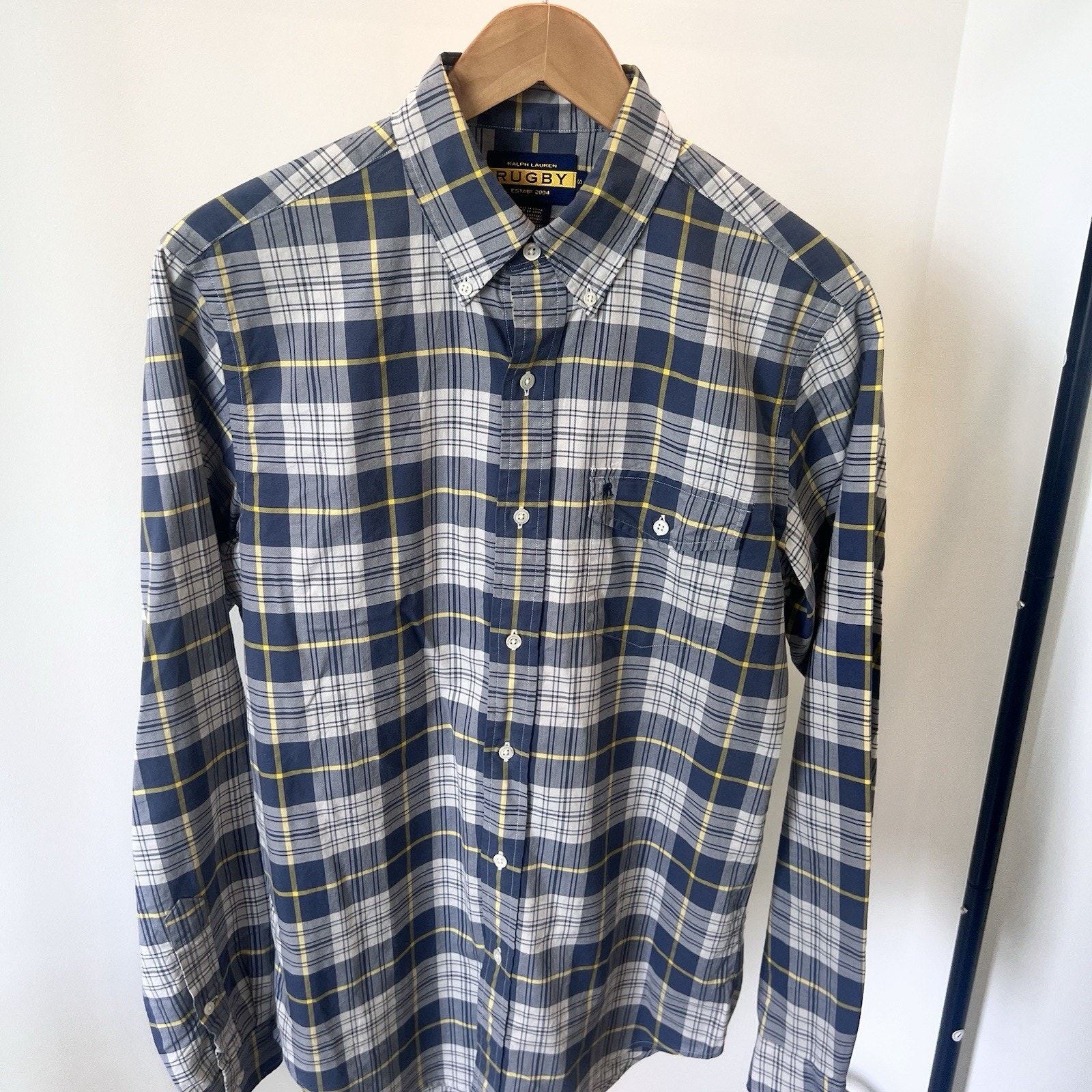 Ralph Lauren Rugby Shirt Mens Size Small Plaid Classic Button Down