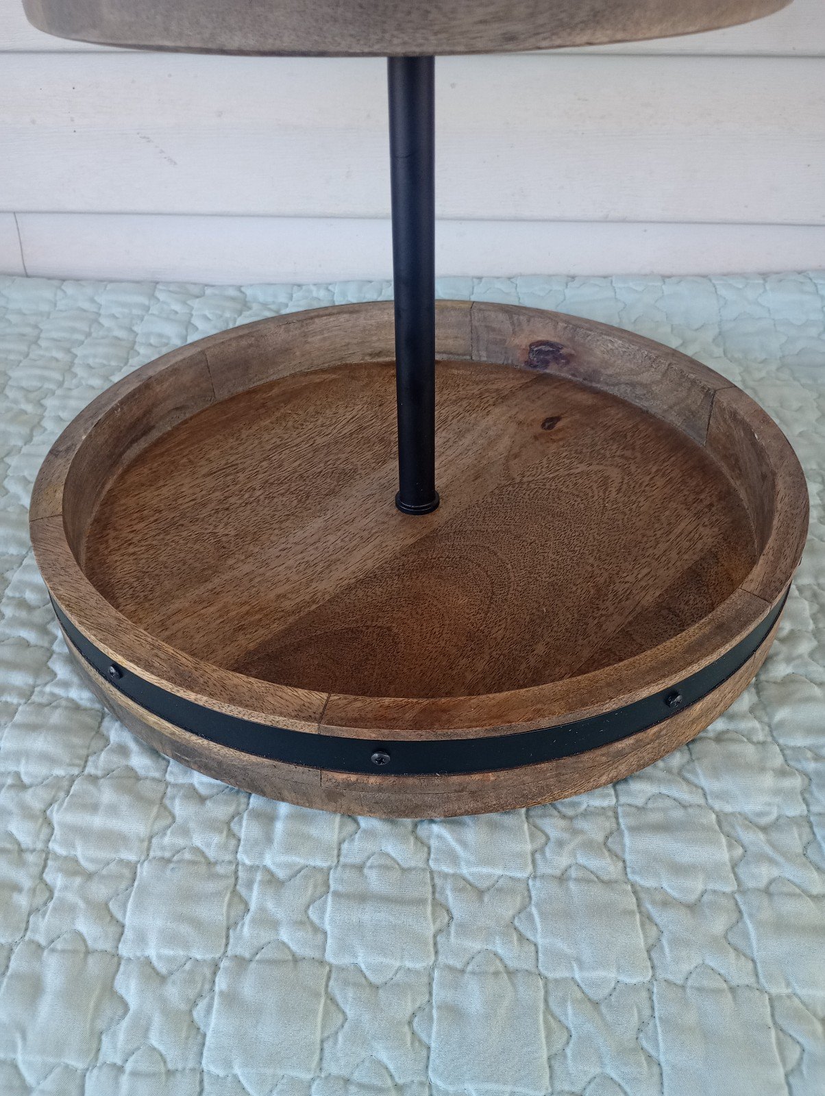 Mikasa Lazy Susan 2-tier Rotating Spinning Mango Wood - Brown - detail