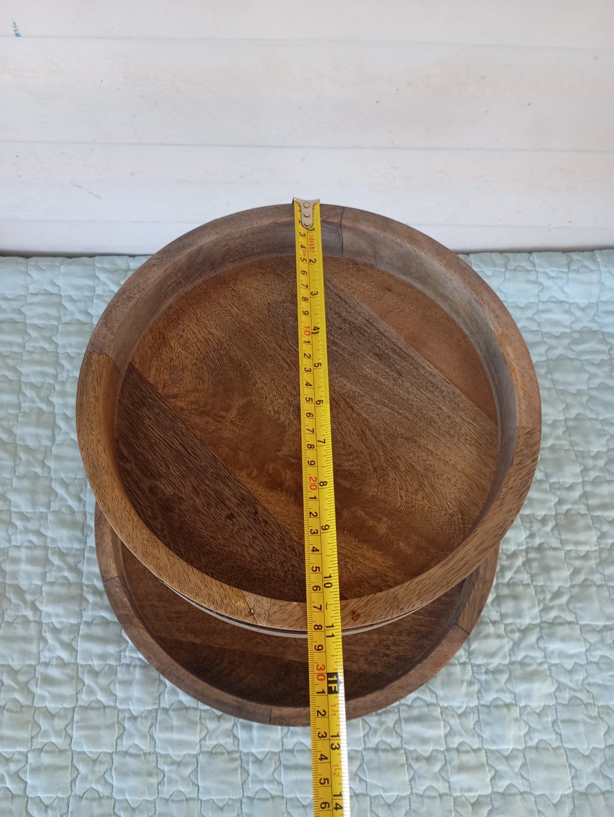 Mikasa Lazy Susan 2-tier Rotating Spinning Mango Wood - Brown - detail