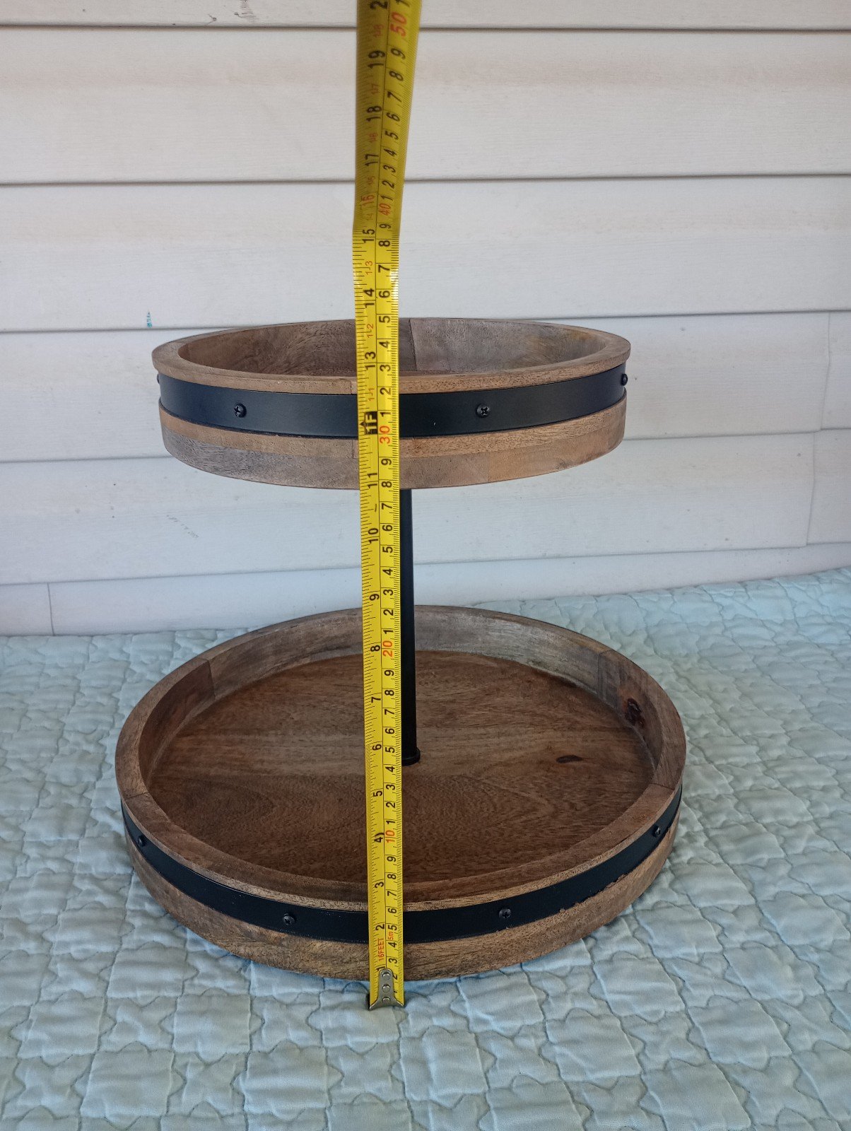 Mikasa Lazy Susan 2-tier Rotating Spinning Mango Wood - Brown - detail