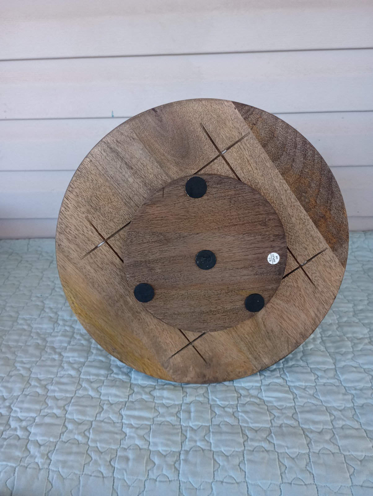 Mikasa Lazy Susan 2-tier Rotating Spinning Mango Wood - Brown - detail
