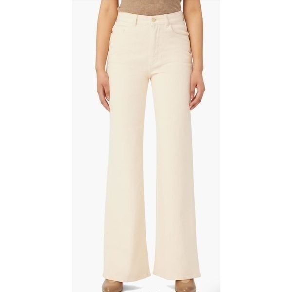 DL1961 Womens Hepburn Wide Leg High Rise Vintage Corduroy Pants Cream Sz 32 NWT