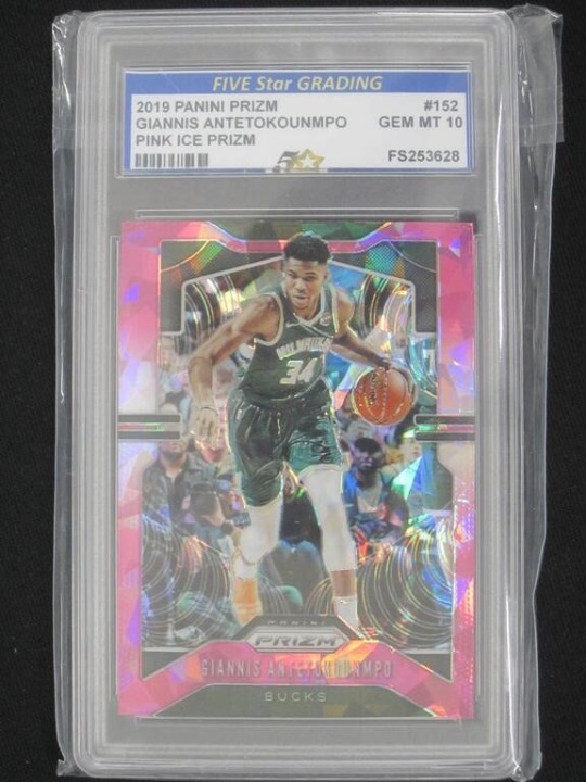 2019 PANINI PRIZM GIANNIS ANTETOKOUNMPO PINK ICE GEM MINT 10 FIVE STAR GRADING