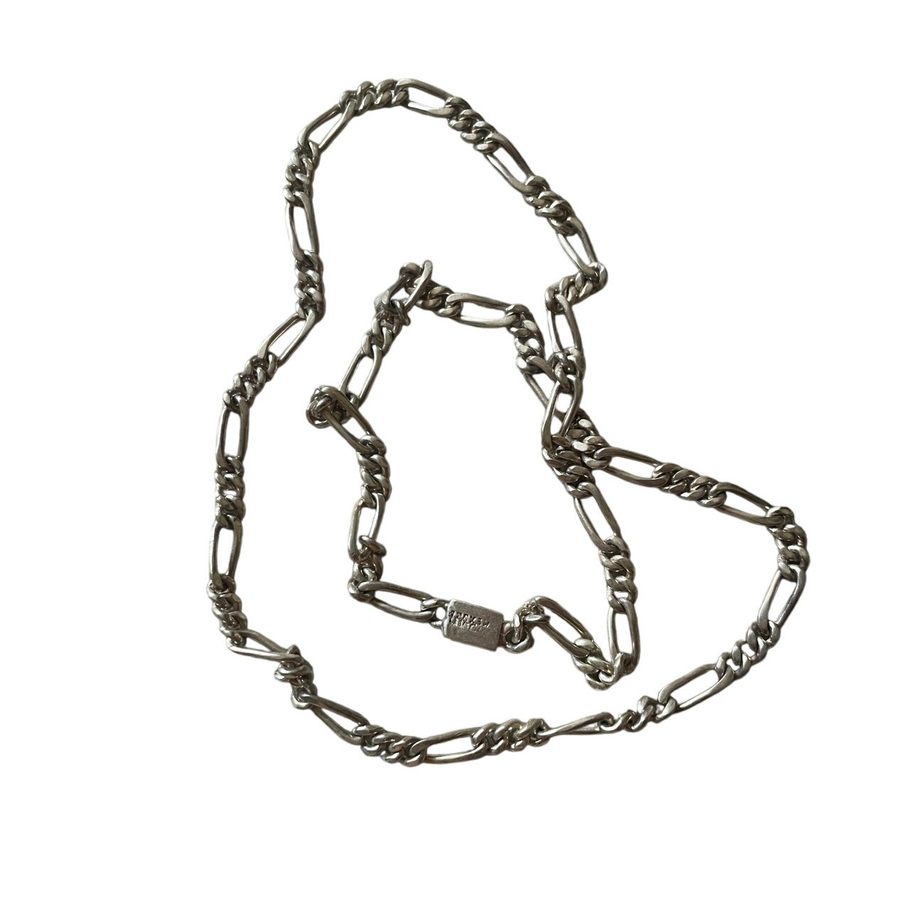 Taxco Mexico Sterling Silver Figaro Chain 37 Grams Mens/Unisex Vintage 22 Inch