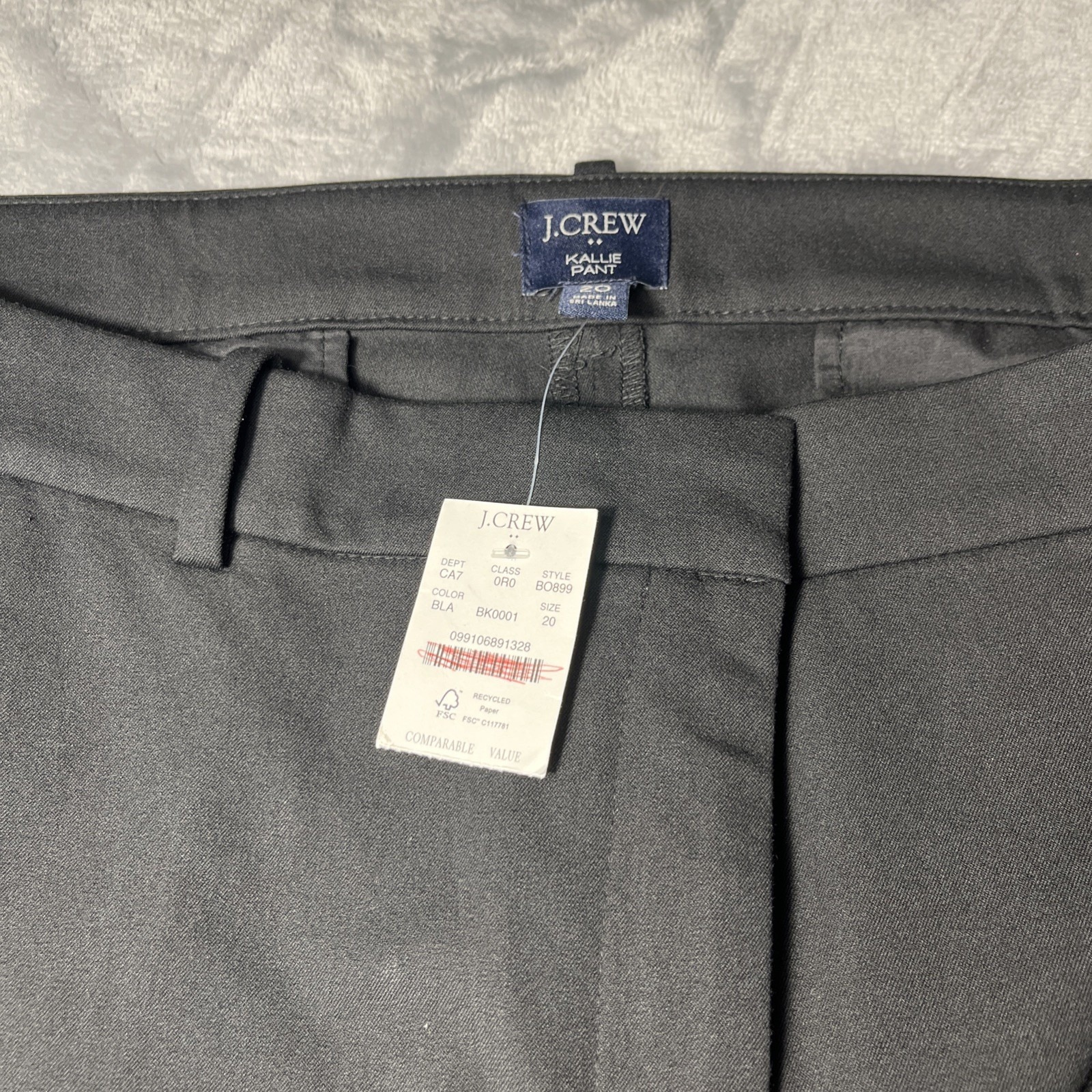 J. Crew Factory Women's Kallie Straight-Leg Pant BO899 Size 20 In Black NWT