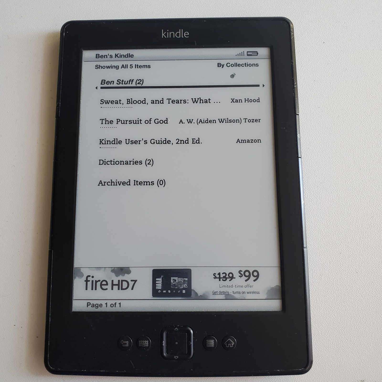 Amazon Kindle - D01100 - 4TH GENERATION-BLACK - 6 IN WI-FI - 2GB