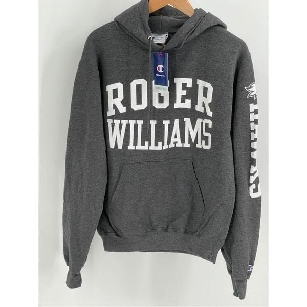 Champion Roger Williams University Hooded Sweatshirt Men Small Dark Gray New