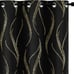 Wave Line with Dots Gold Print Design Curtains for Livingroom